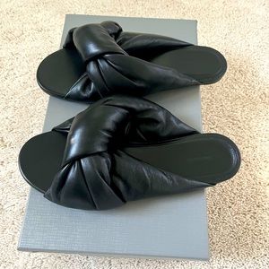 Balenciaga Drapy knotted leather slides